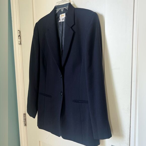 Talbots Women’s Navy Blue 100% Wool Fitted One Button Blazer Size 10 - Picture 9 of 12